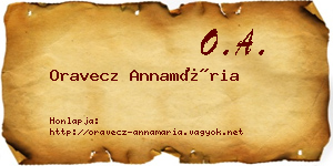 Oravecz Annamária névjegykártya