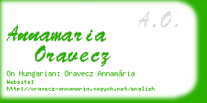 annamaria oravecz business card